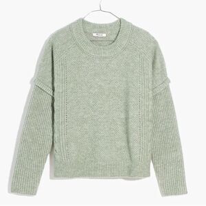 Madewell Plus Cable Havener‎ Pullover Sweater Green 1X NWT
